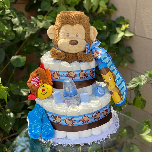 monkey diaper cake